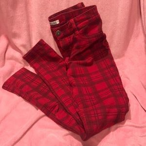 Red Plaid Jeans